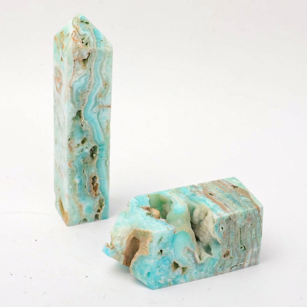 Set of 2 Hemimorphite Tower Wholesale Crystals