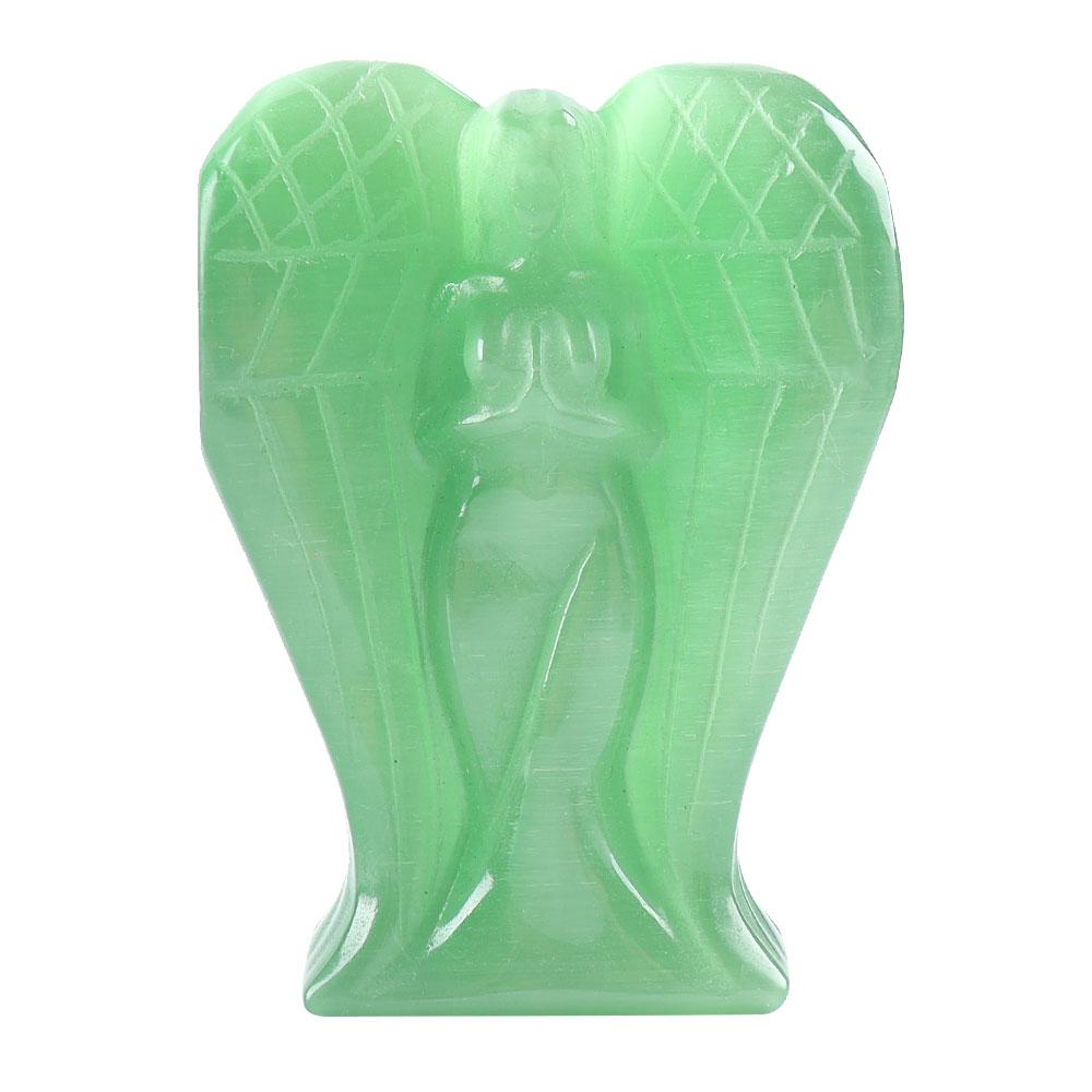 Hand Carved Cat Eye Crystal Angel Figurine Statue Wholesale Crystals