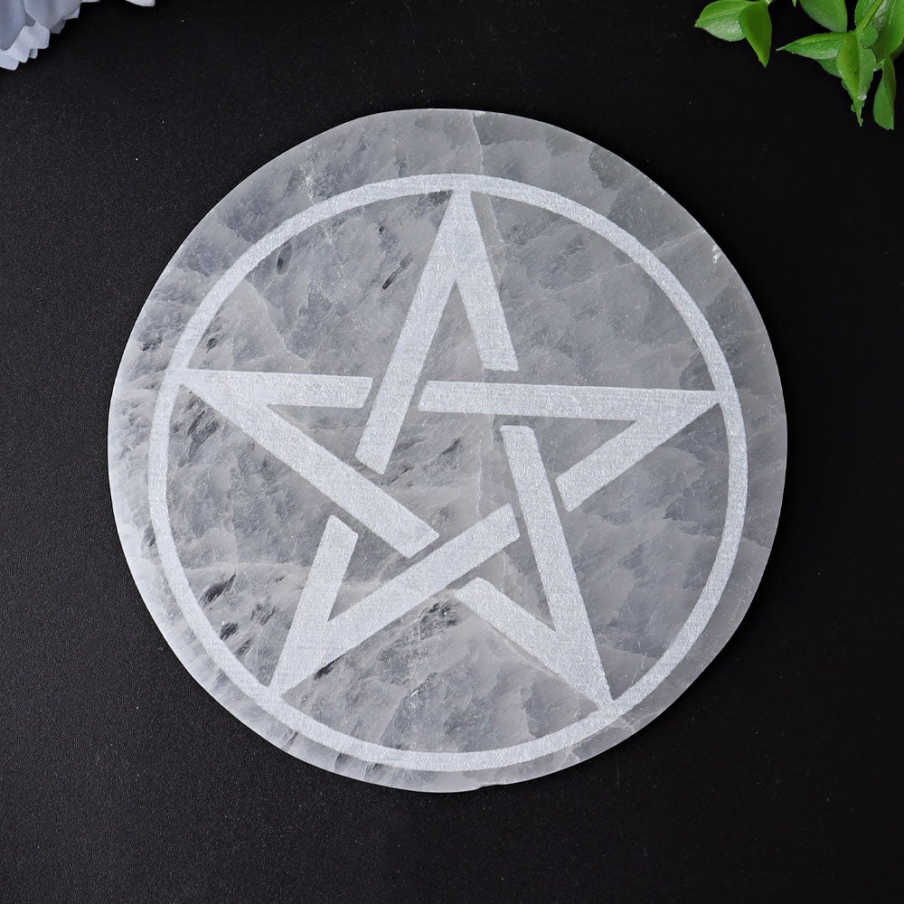 4" Selenite Coaster with Printing Wholesale Crystals