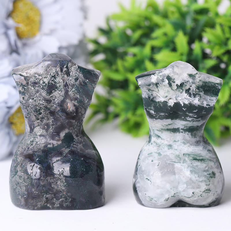 3“ Moss Agate Crystal Model Carvings Wholesale Crystals