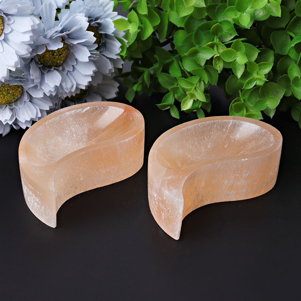 4" Peach Selenite Bowl Wholesale Crystals