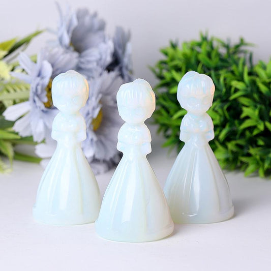 4" Wholesale Opalite Princess Carvings for Decoration Wholesale Crystals