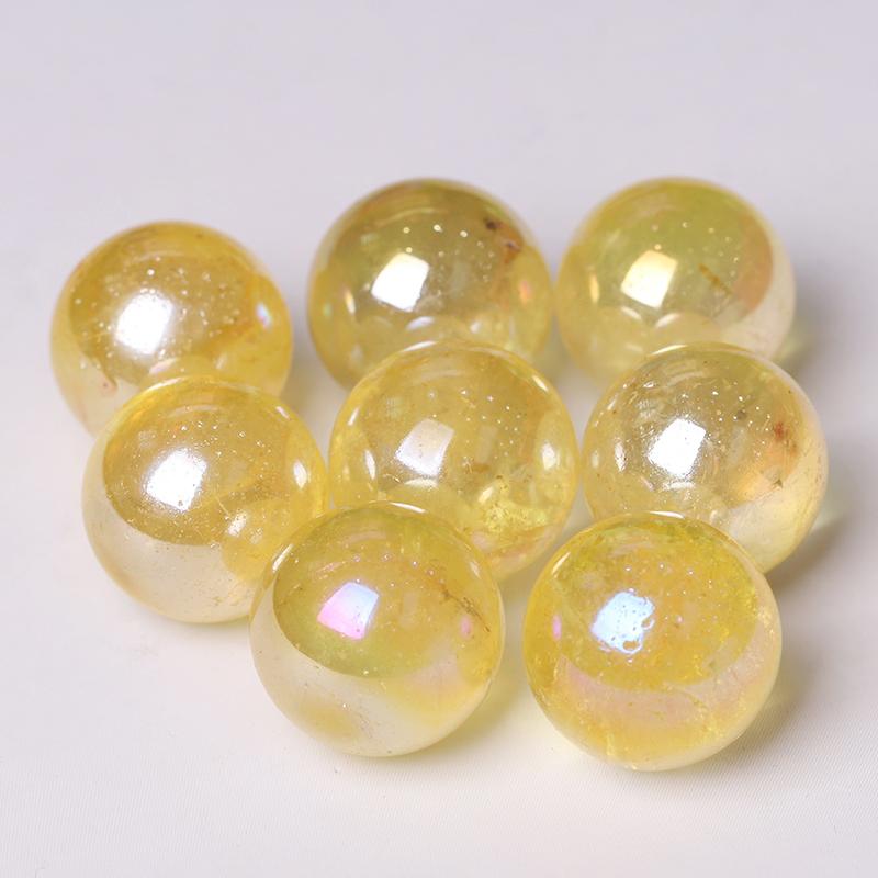 0.25kg Aura Yellow Crystal Spheres Wholesale Crystals