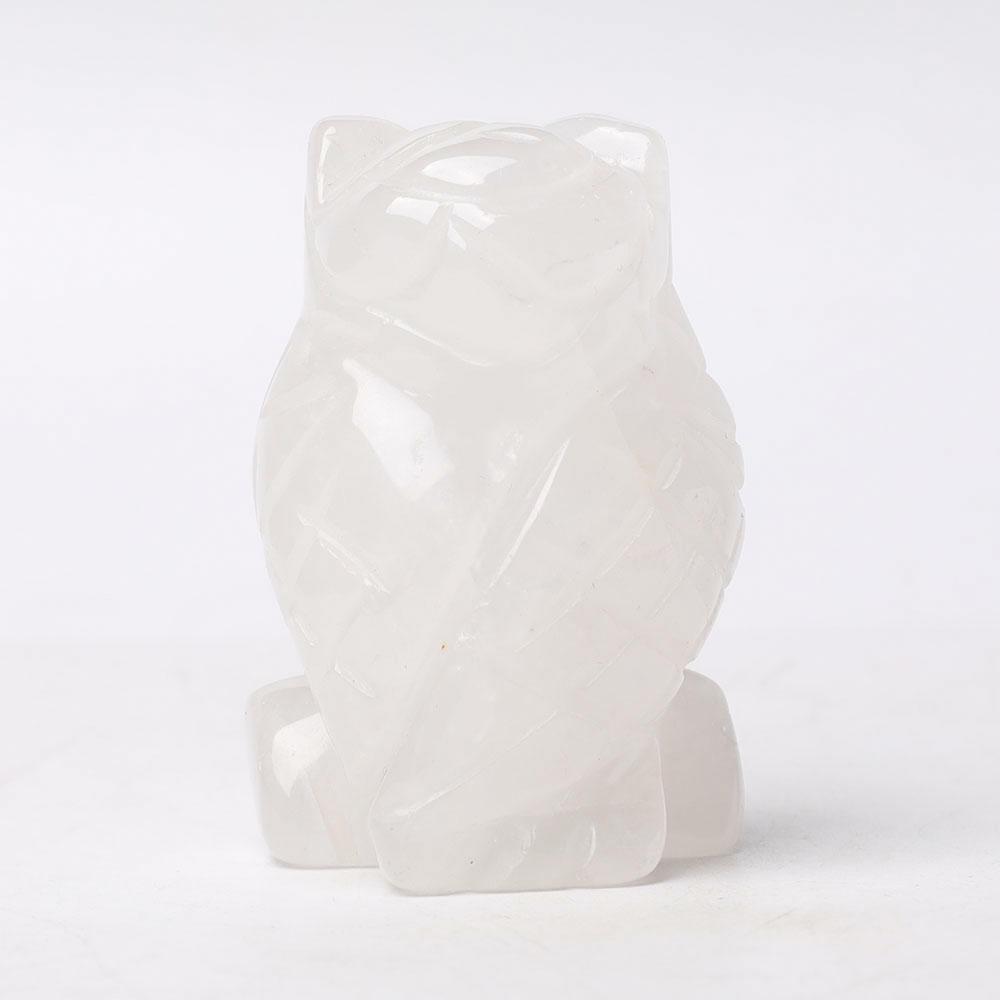 2.0" Clear Quartz Owl Figurine Crystal Carvings Wholesale Crystals