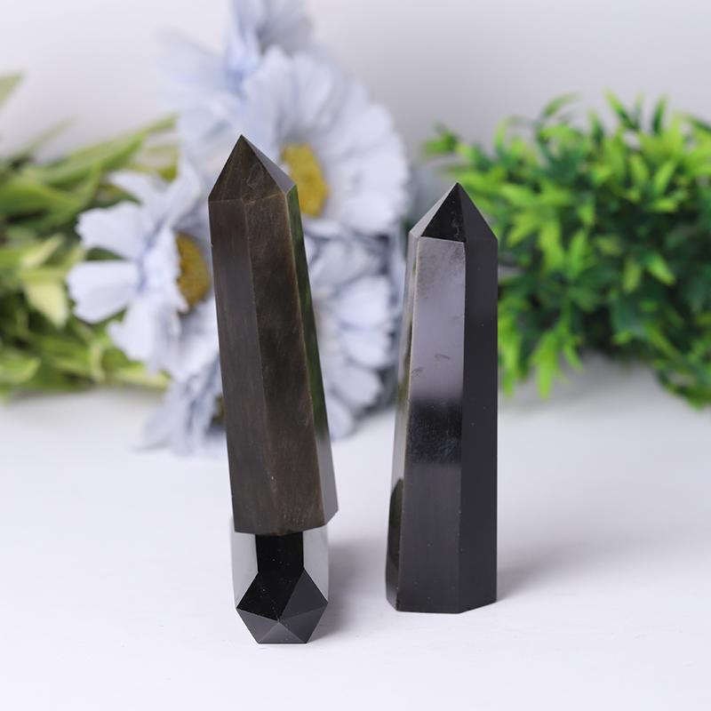 Golden Obsidian Point Healing Crystal Tower Wholesale Crystals