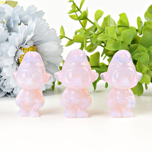 2" Pink Opalite Smurfs Crystal Carvings Wholesale Crystals