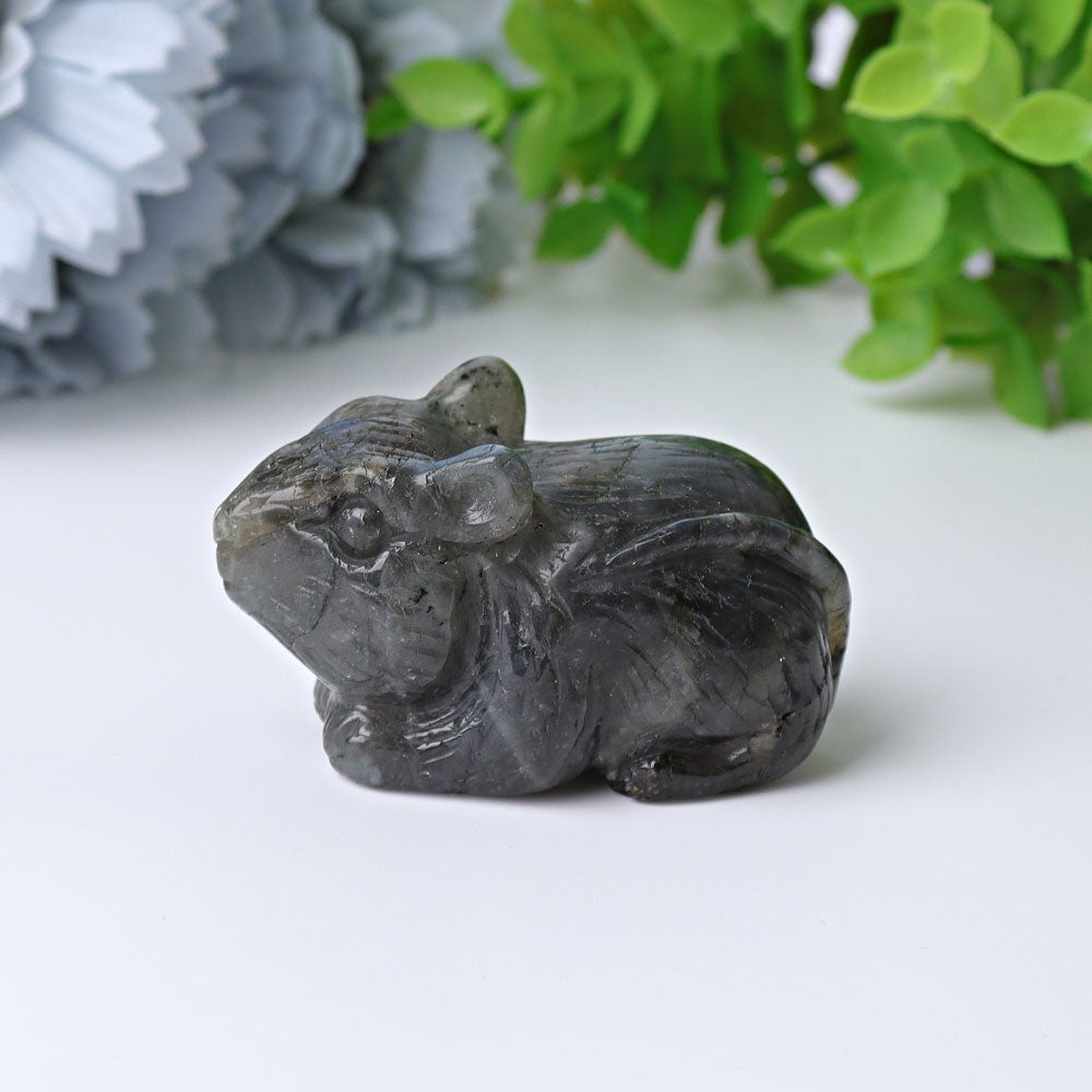 2.3" Labradorite Mouse Crystal Carvings Wholesale Crystals