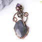 2.5" Labradorite with Amethyst Pendant for Jewelry DIY Wholesale Crystals