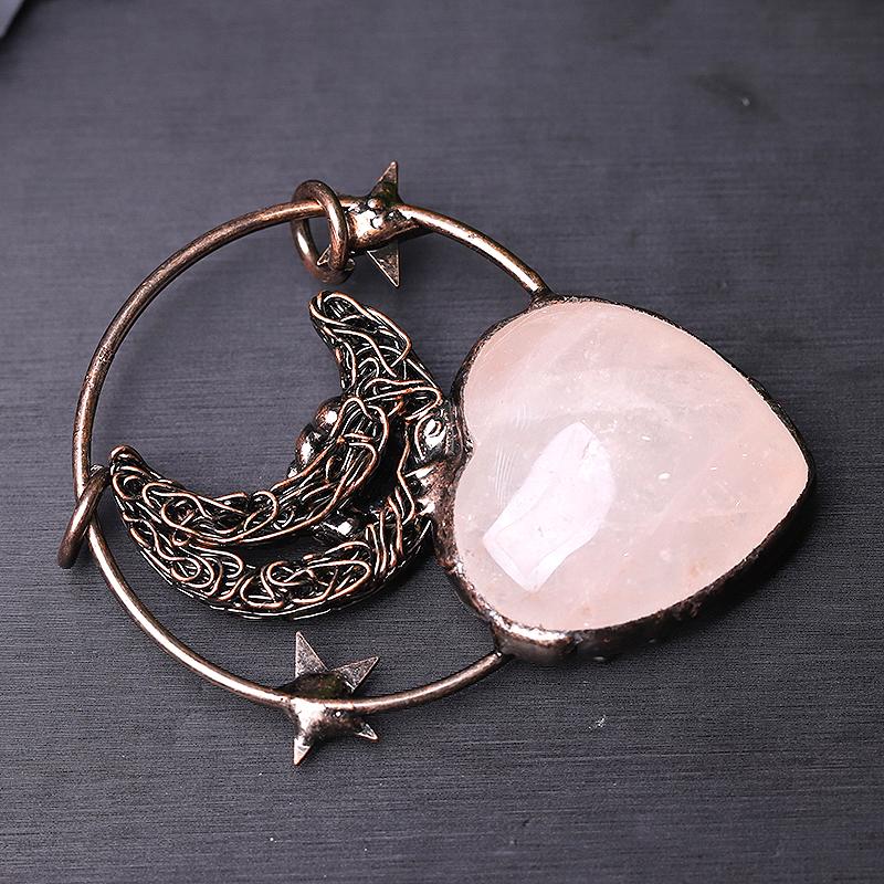 Rose Quartz Pendant for Jewelry DIY Wholesale Crystals