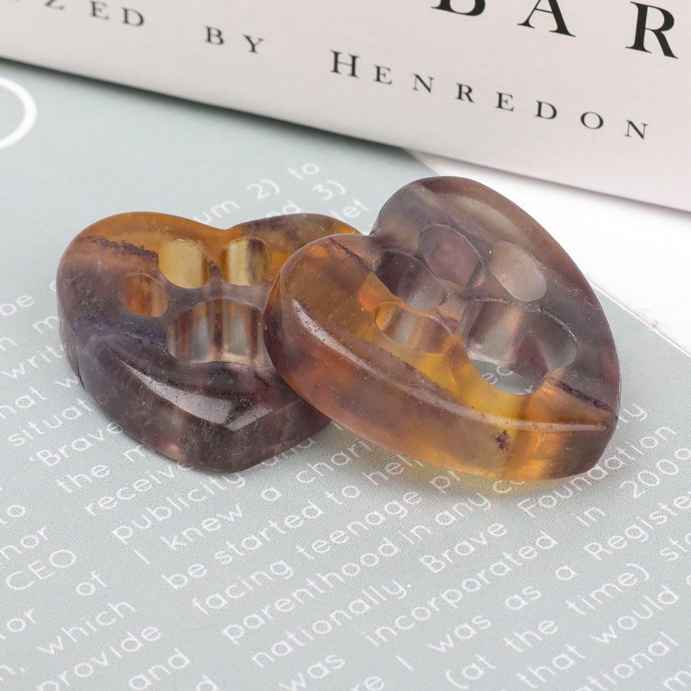 Fluorite Heart Shape with Claw Crystal Carving Wholesale Crystals