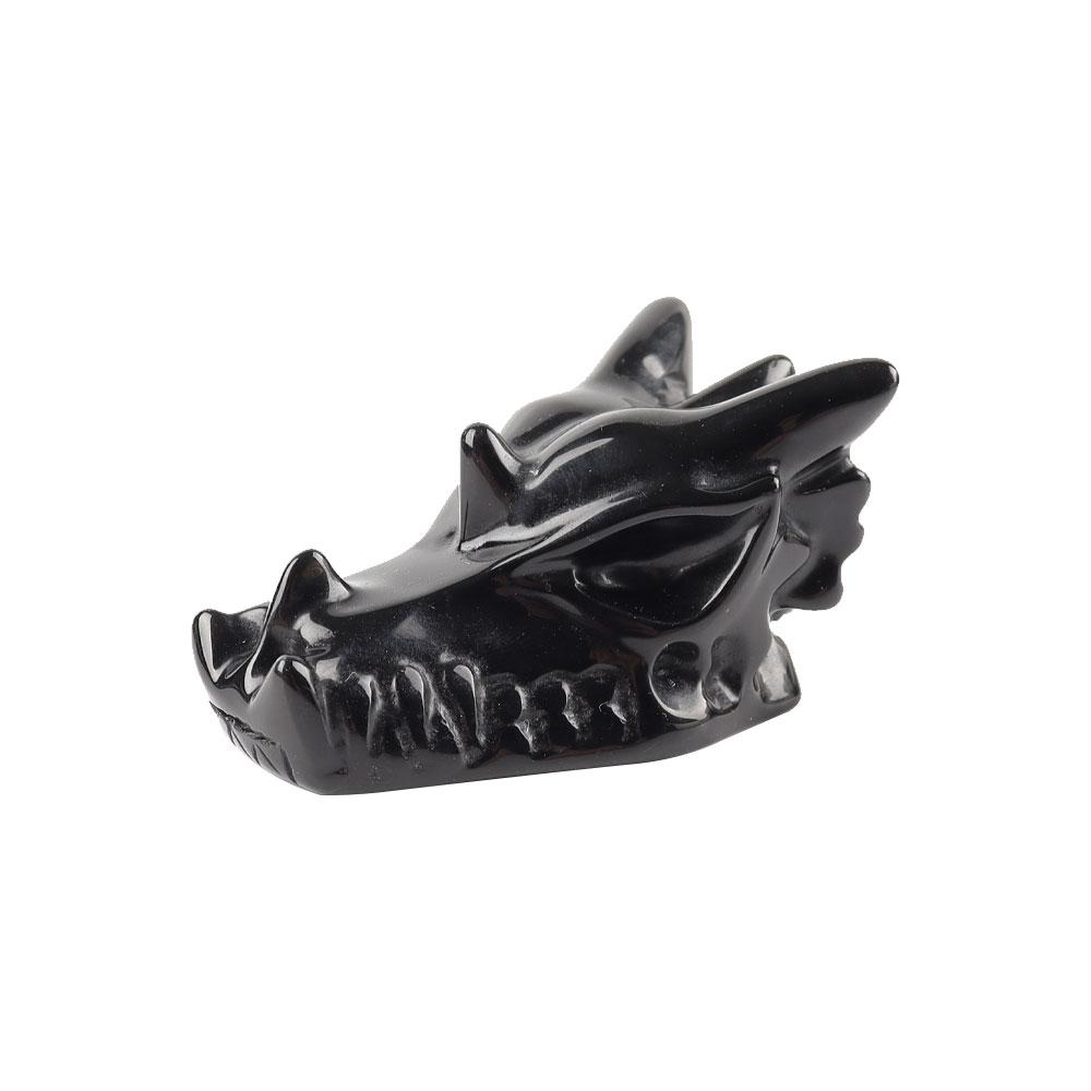 Black Obsidian Dragon Head Carvings Wholesale Crystals