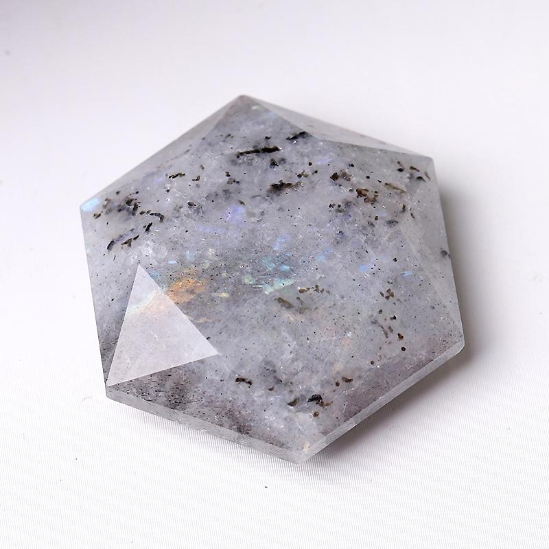 1" Crystal Hexagon Pocket Stone  for Pendant for DIY Wholesale Crystals