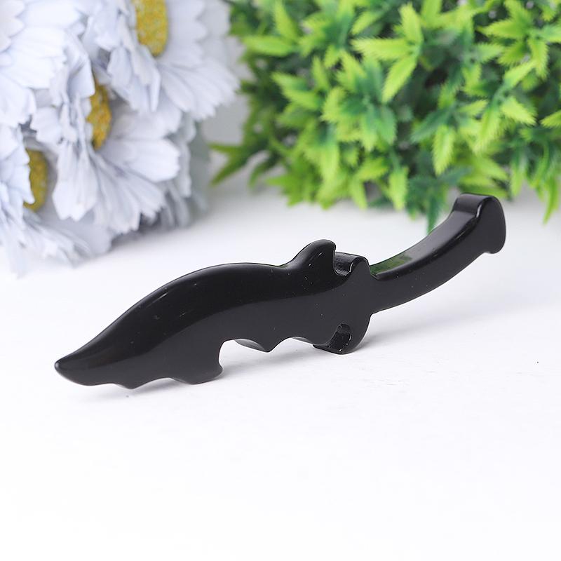 6" Hot Sale Black Obsidian Knife Carving Wholesale Crystals