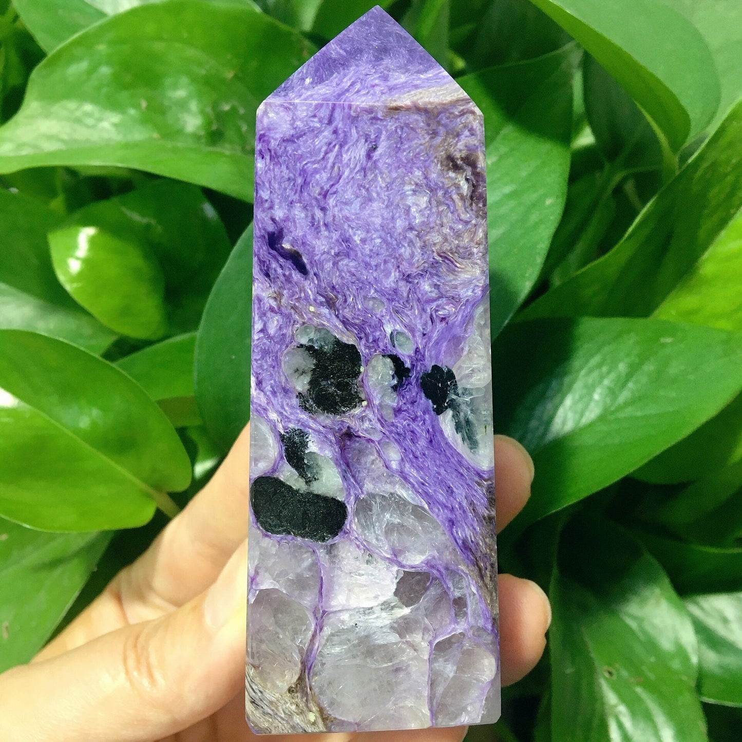 Natural Dark Puple Charoite Tower Wholesale Crystals