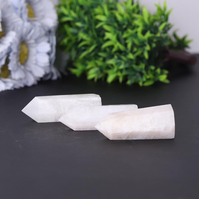 Wholesale Polished Healing Stone Natural White Moonstone Point For Sale Wholesale Crystals