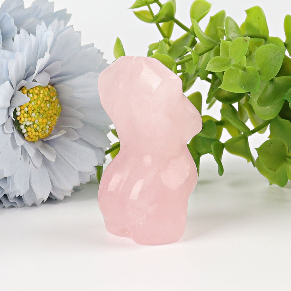 2.5" Rose Quartz Pregnant Crystal Carvings Wholesale Crystals