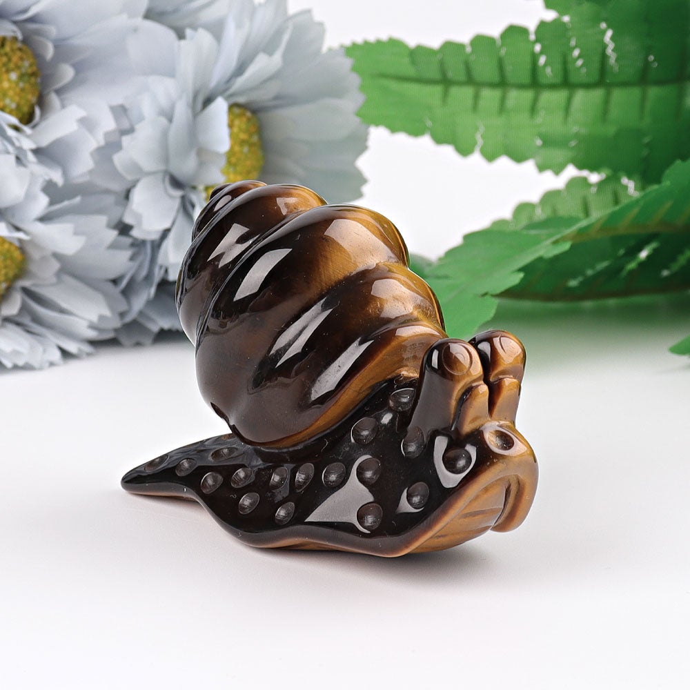 2.5" Tiger's Eye Snail Crystal Carvings Wholesale Crystals