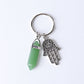 2.5“ Double Terminated Point with Devil's Eye Hand Key Chain for DIY Wholesale Crystals