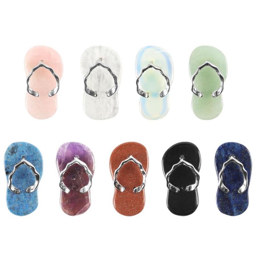 Natural High Quality Mini Crystal  Slippers Flip Flops Shape Crystal Pendant Wholesale Crystals
