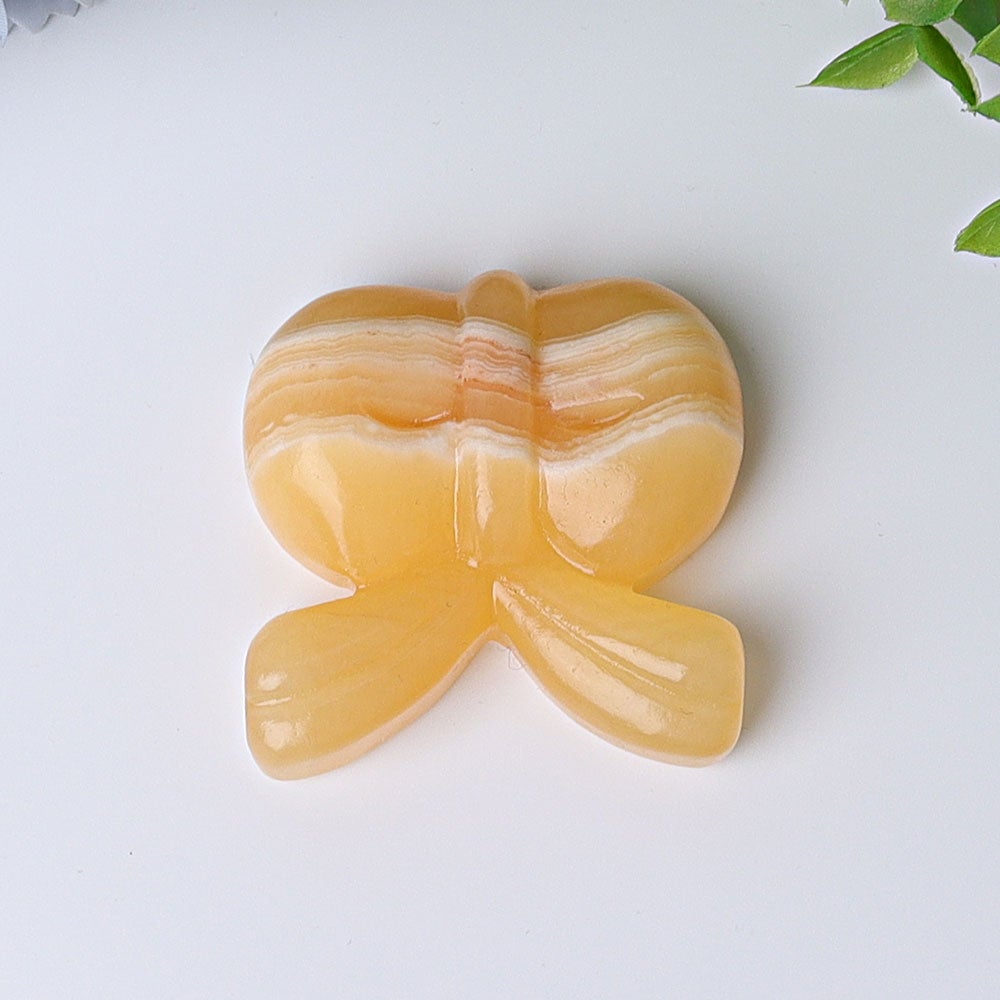 1.9" Orange Calcite Bow-Knot Crystal Carvings Wholesale Crystals