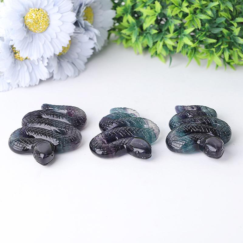4" Fluorite Snake Crystal Carvings Wholesale Crystals