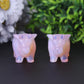 3" Pink Opalite Cow Hand Carving Healing Crystal Carving Wholesale Crystals