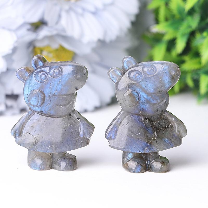 1.8" Peppa Pig Crystal Carvings Wholesale Crystals