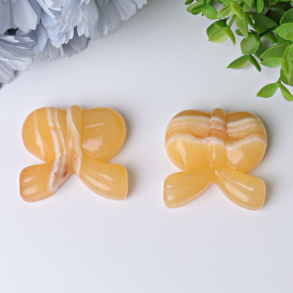 1.9" Orange Calcite Bow-Knot Crystal Carvings Wholesale Crystals
