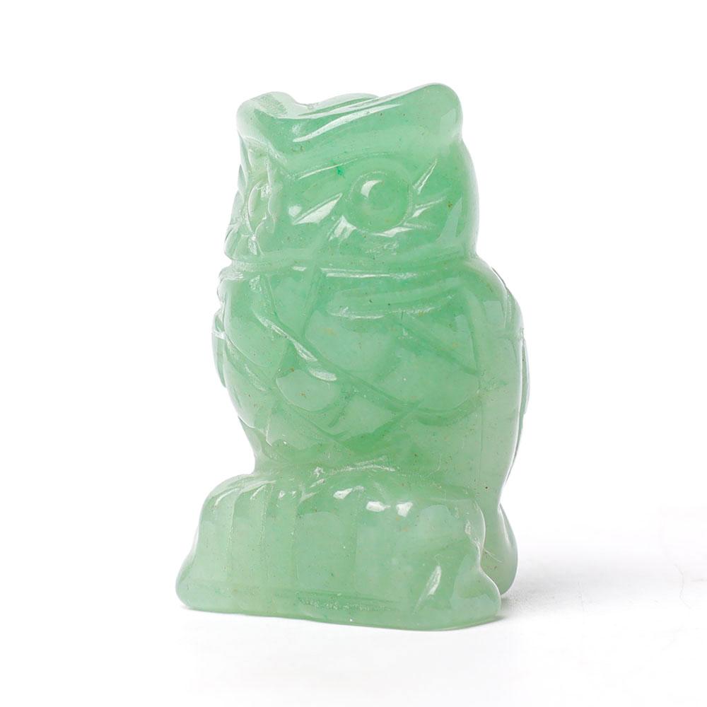 2.0" Aventurine Owl Figurine Crystal Carvings Wholesale Crystals