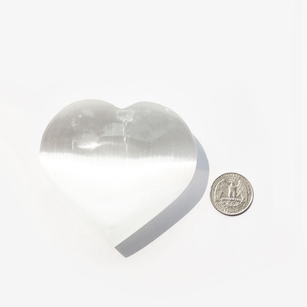 Natural Polished White Selenite Carved Heart Wholesale Crystals