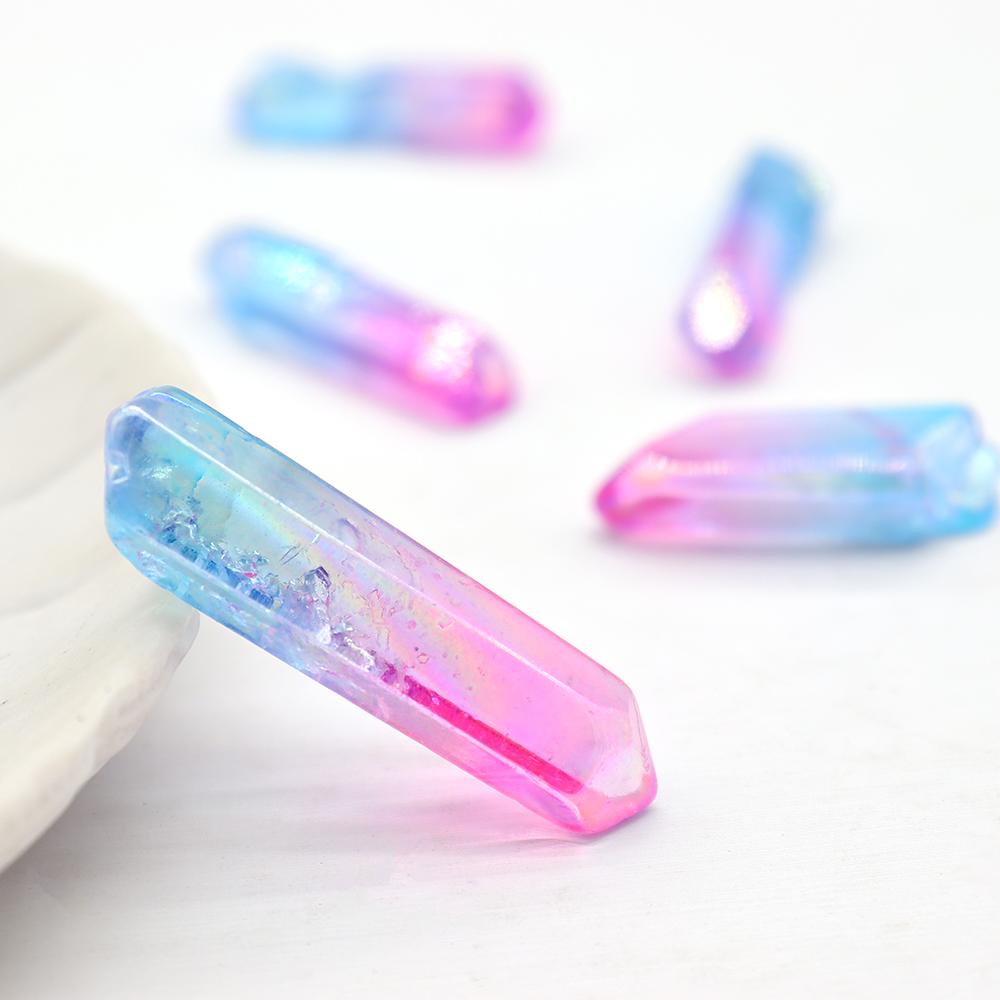 0.5kg Pink and Blue Aura Quartz Points Wholesale Crystals