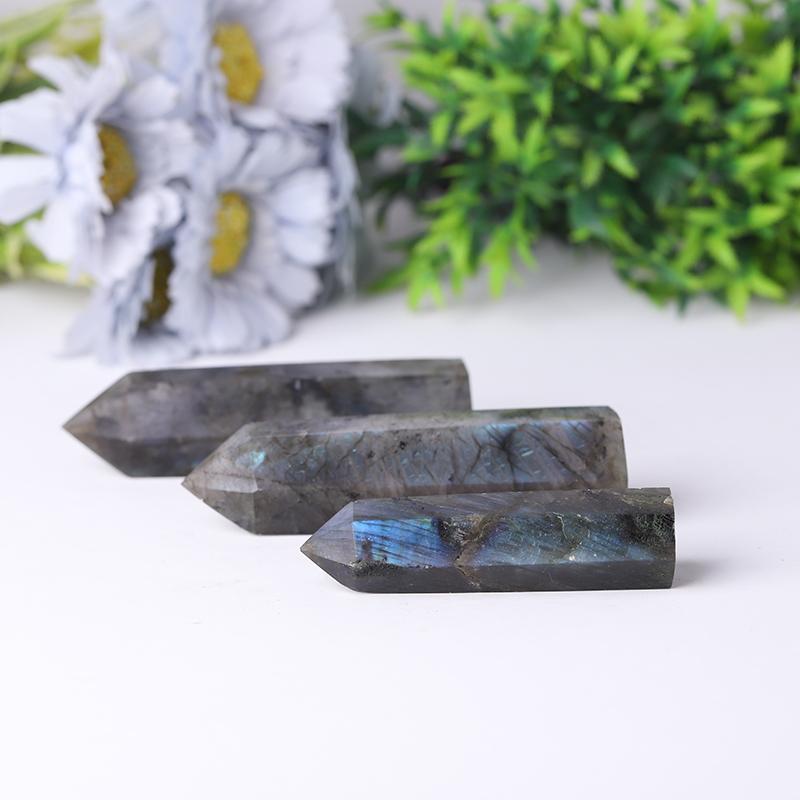 Natural Labradorite Point Healing Crystal Tower for Collection Wholesale Crystals