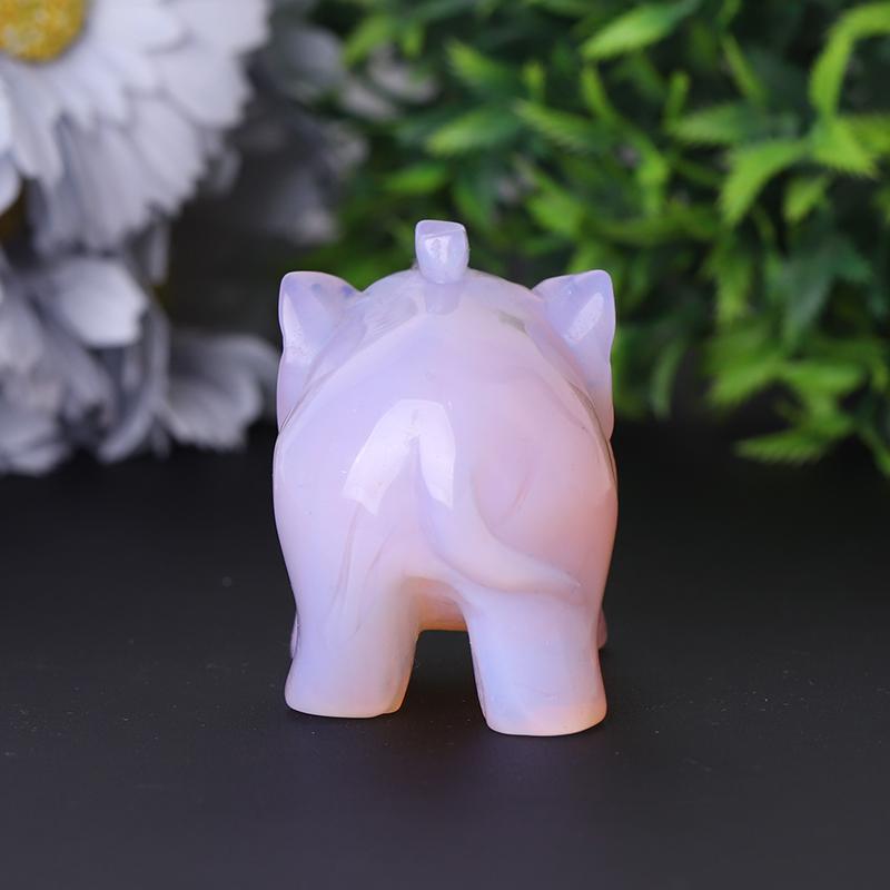 3" Pink Opalite Elephant Crystal Carvings Wholesale Crystals