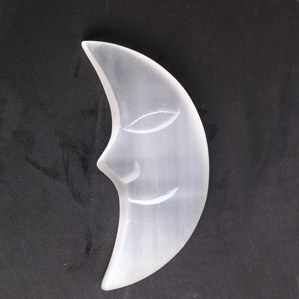 Selenite Crystal Carving Moon 3.5" Wholesale Crystals
