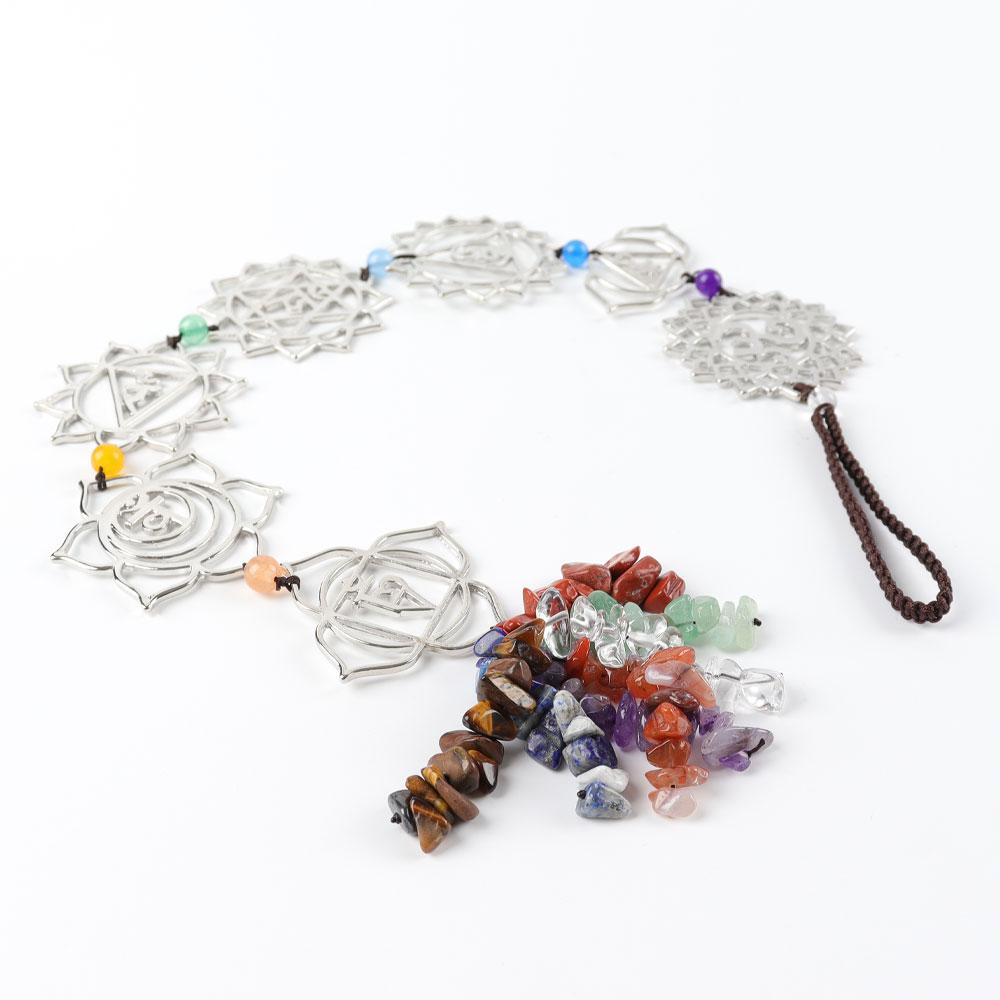 Chakra Metal Car Hanging Ornament With Crystal Tassel Wholesale Crystals