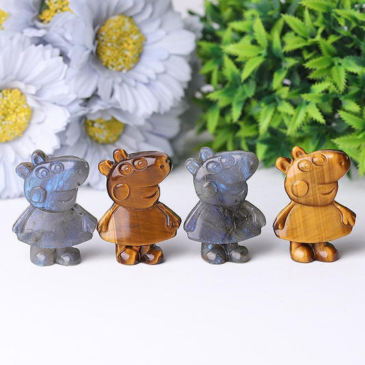 1.8" Peppa Pig Crystal Carvings Wholesale Crystals