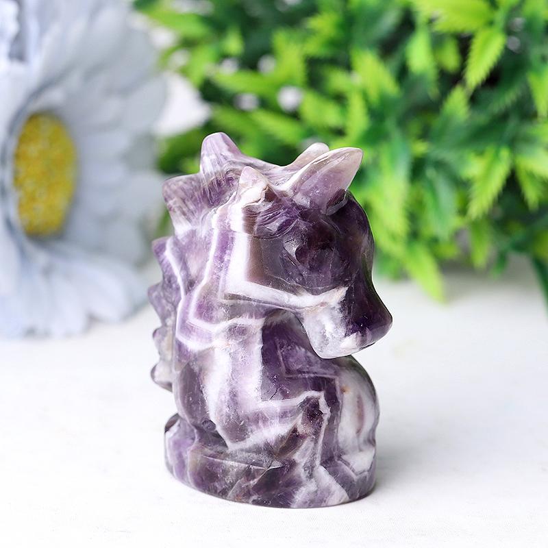 2.3" Dream Amethyst Unicorn Crystal Carvings Wholesale Crystals