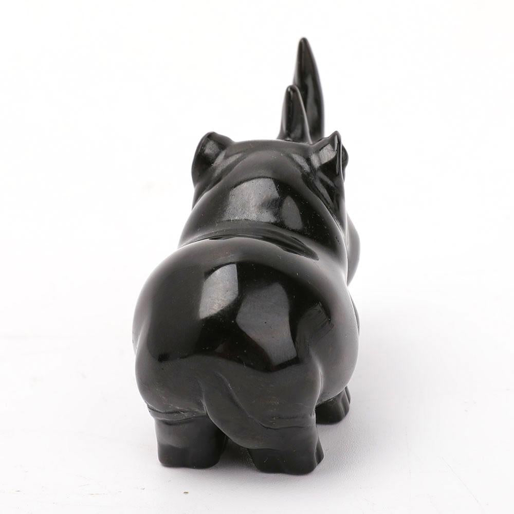 Black Obsidian Rhino Carvings Wholesale Crystals
