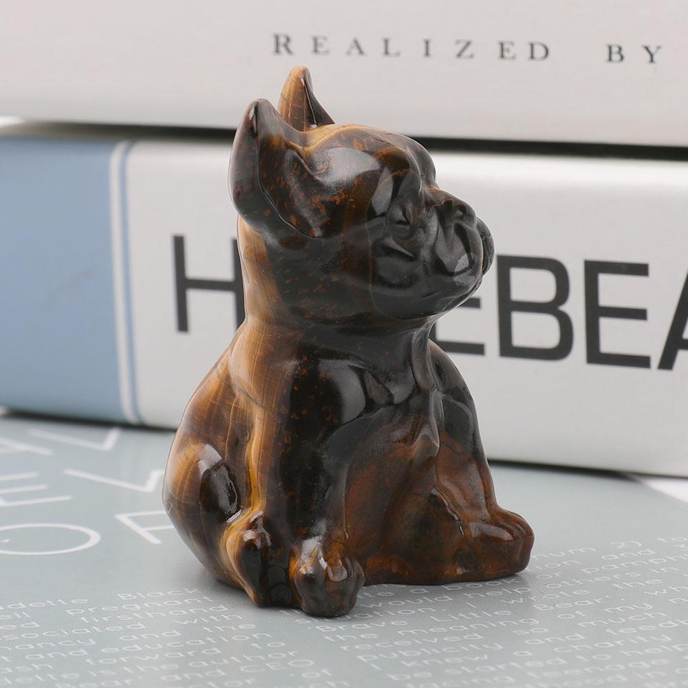 Tiger Eye Bull Dog Carvings Wholesale Crystals