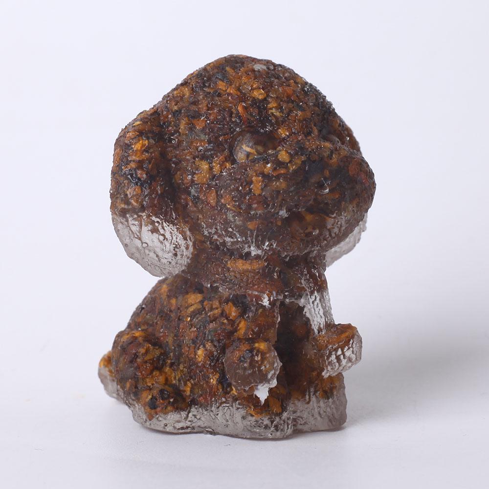 2" Resin Teddy Dog Figurine Infused Crystal Chips on Discount Wholesale Crystals