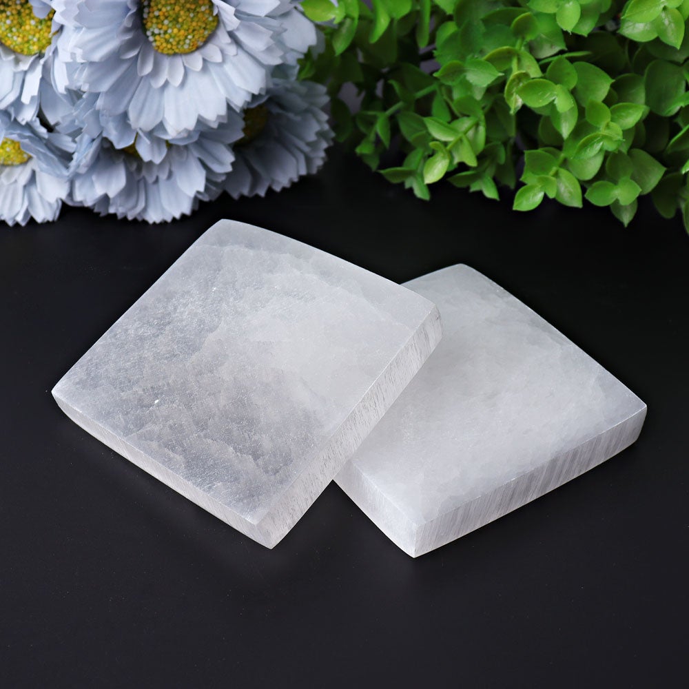 3" Square Selenite Coaster Wholesale Crystals