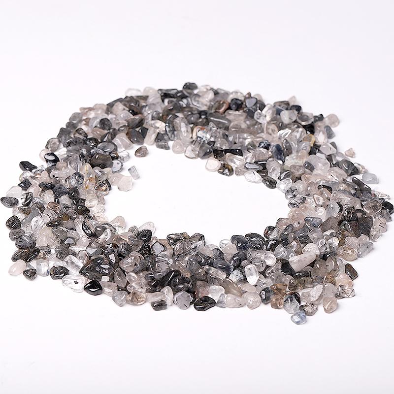 0.1kg Different Size Natural Blak Tourmaline in Quartz Chips Crystal Chips for Decoration Wholesale Crystals