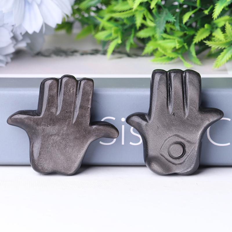 2" Hand with Evil's Eye Crystal Carvings Wholesale Crystals