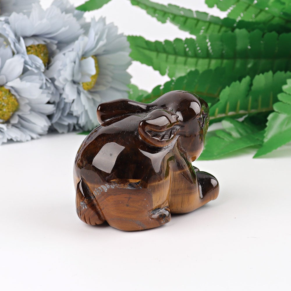 2.4" Tiger's Eye Rabbit Crystal Carving Wholesale Crystals