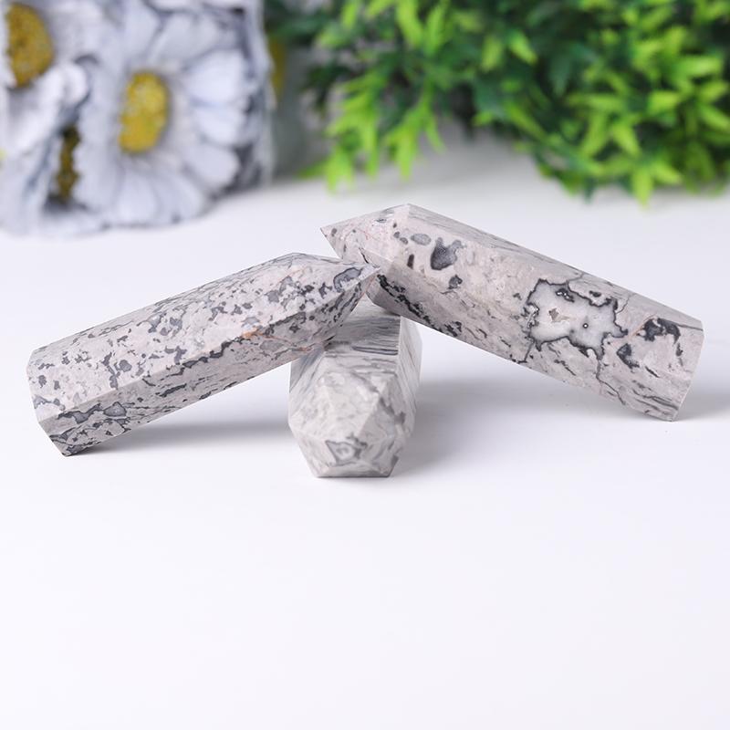 Wholesale Natural Picasso Jasper Point Crystal Tower Healing Stone for Feng Shui Decoration Wholesale Crystals