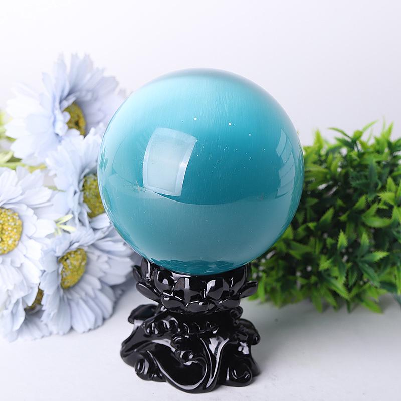 95mm Cat Eye Crystal Spheres Wholesale Crystals