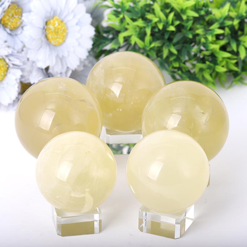 2.0"-4.5" Citrine Sphere Wholesale Crystals