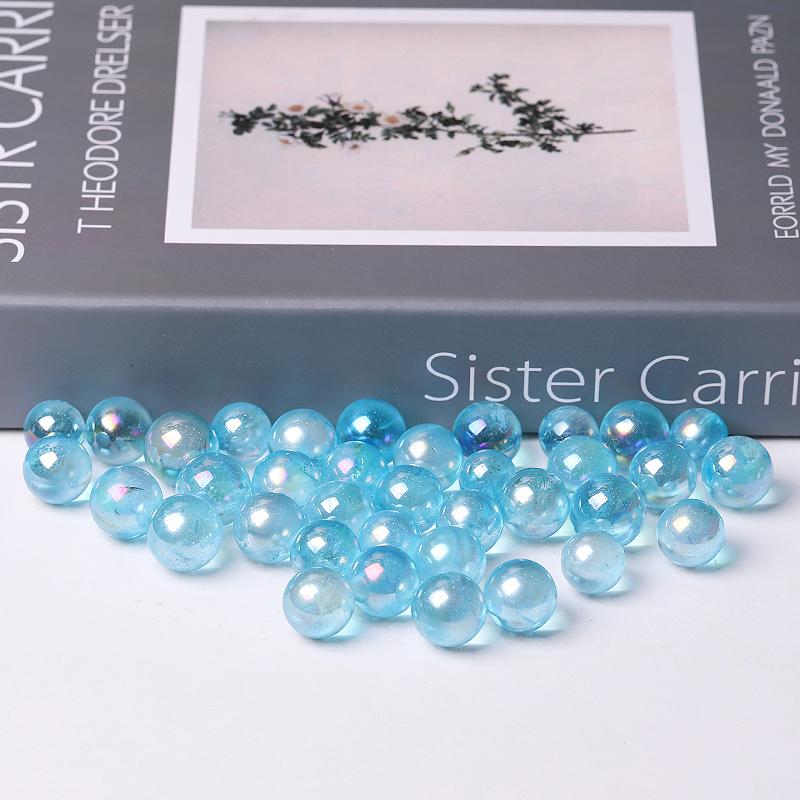 0.5-0.7'' High Quality Blue Aura Crystal Spheres Crystal Balls for Healing Wholesale Crystals