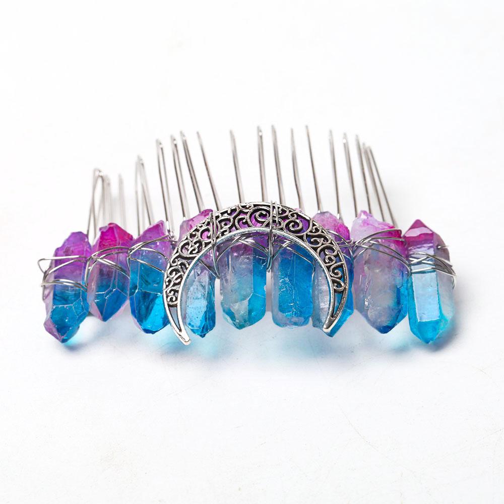 3" Aura Crystal Crown Comb Wholesale Crystals