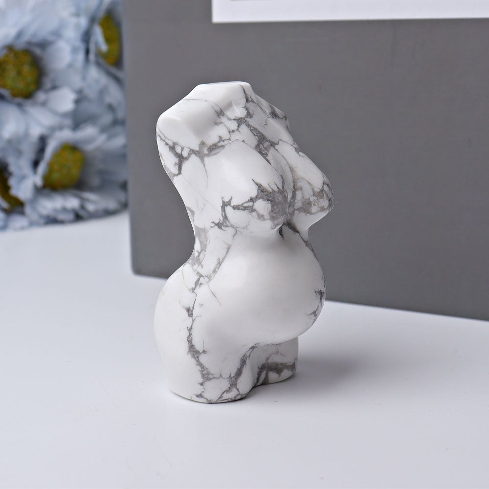 2.7" Howlite Pregnant Woman Model Body Crystal Carvings Wholesale Crystals